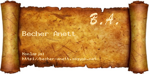 Becher Anett névjegykártya